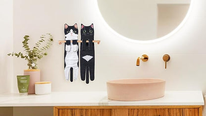 😺Funny Cat Hand Towels