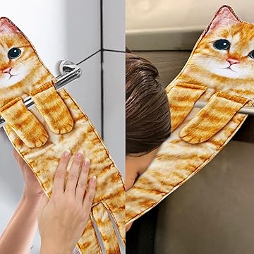 😺Funny Cat Hand Towels