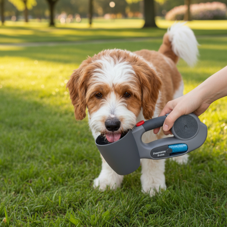 Pawsome Pulse 3-in-1 Retractable Dog Leash with Poop Bag Holder & Water Cup