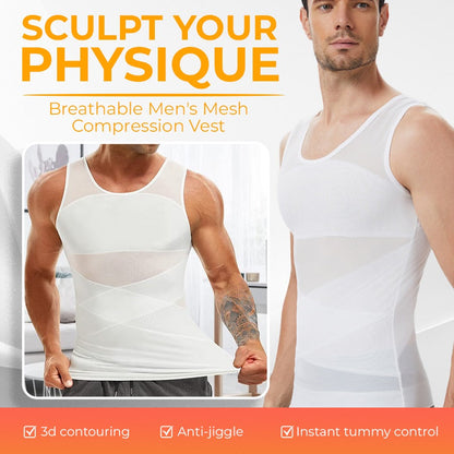 Sculpt Your Physique: Breathable Men's Mesh Compression Vest